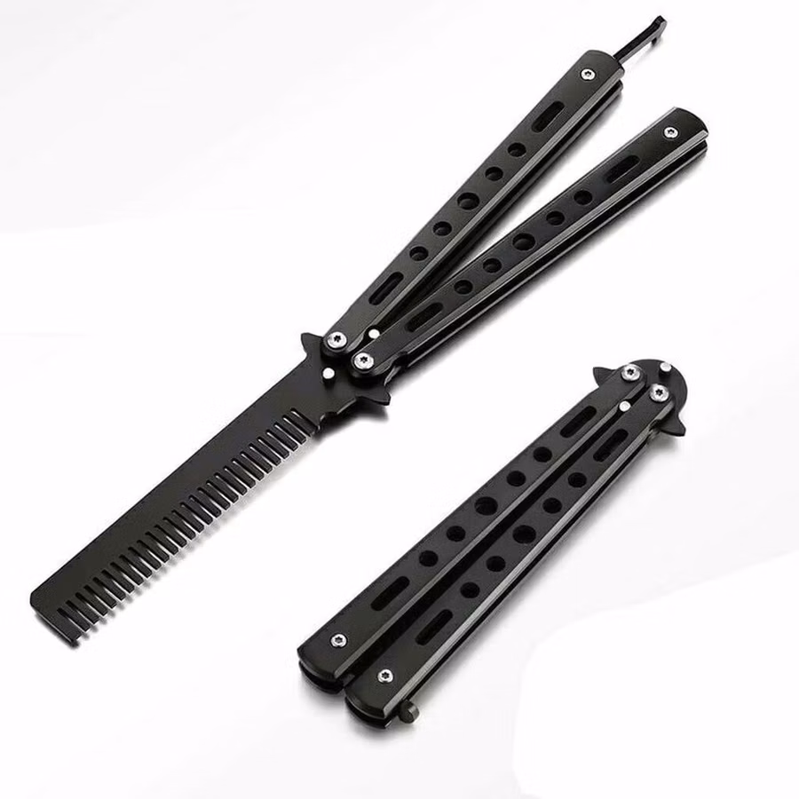 Bıçaq formasında qatlanan məşq darağı (butterfly/ balisong tipli) -