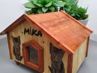 Taxta pişik evi – “MIKA” dizaynı - Material: tamamilə ağacdan — zdjęcie 1