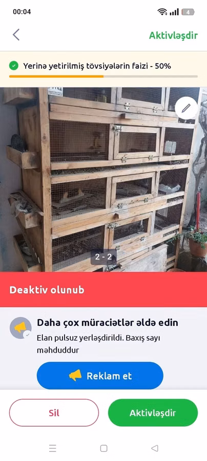 Taxta quş qəfəsi/kletkalar komplekti - Material: qalın taxta karkas