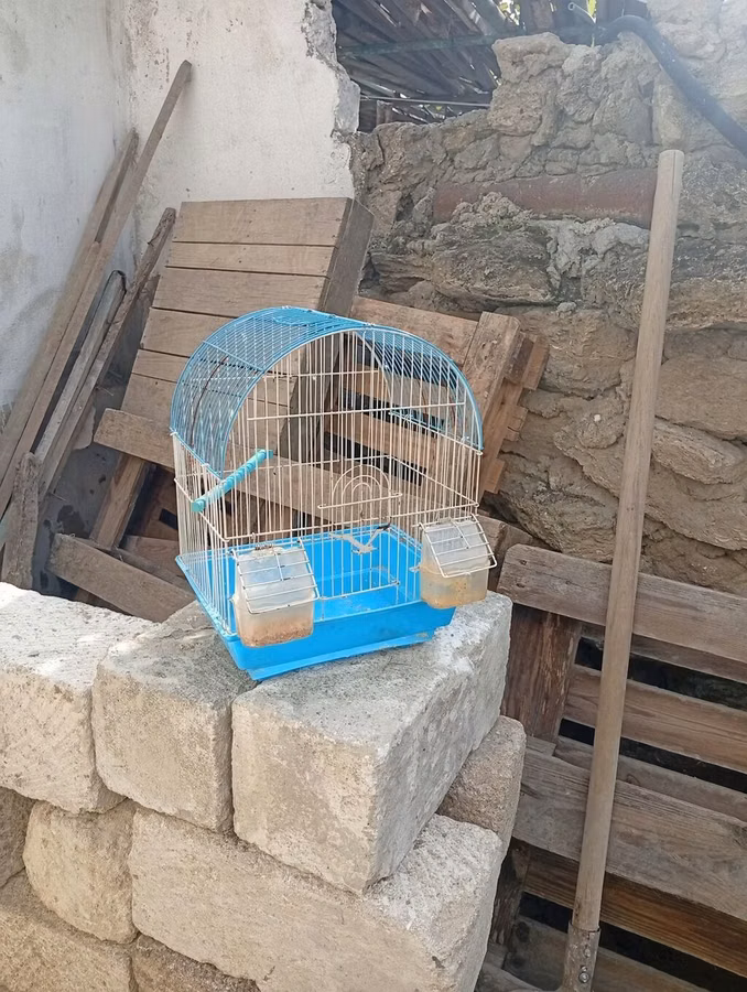 Quş qəfəsi satılır. Metal telli konstruksiyaya malik, üst hissəsi tağ