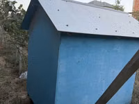 İt evi – taxta konstruksiyalı, ikitərəfli maili damlı - Material — foto 4