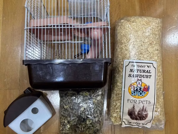 Hamster və ya kiçik gəmiricilər üçün tam dəst: - İki mərtəbəli qəfəs