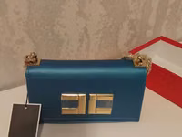 Elisabetta Franchi çiyin çantası - Rəng: dəniz mavisi - Material — Foto 3