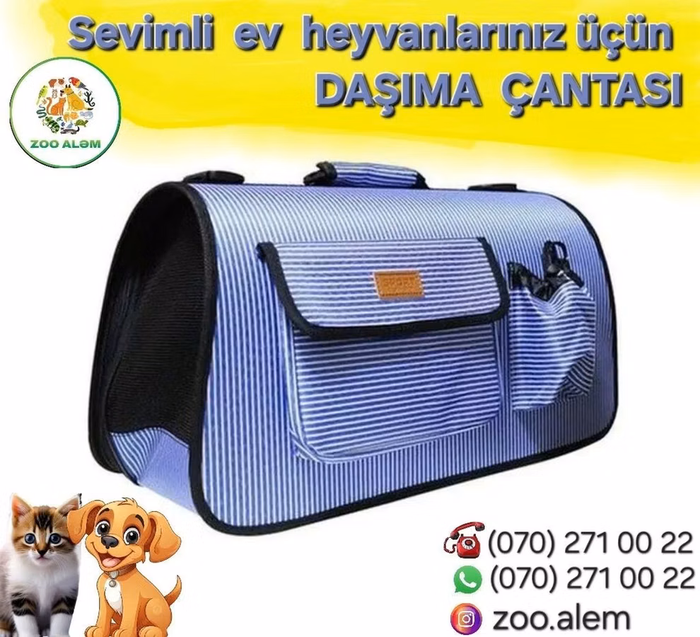 Daşıma çantası (pişik və it üçün) Pişik və itləriniz üçün həm dəbli