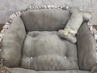 Ev heyvanları üçün yumşaq yataq – kvadrat formalı, yüksək bortlu, boz — foto 4