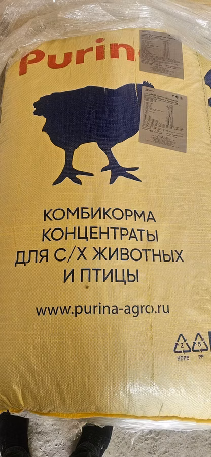 Broyler cuce yemleri
Rusiya istehsali PURINA