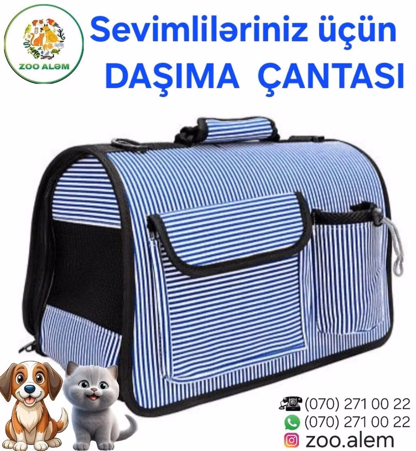 Daşıma çantası (pişik və it üçün) Pişik və itləriniz üçün həm dəbli