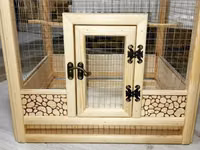 Taxta quş qəfəsi (dekorativ ev formasında) - Material: təbii ağac — foto 2