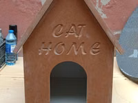 Pişik evi – “CAT HOME” yazılı - Material: sıxılmış ağac/taxta lövhə — الصورة 3