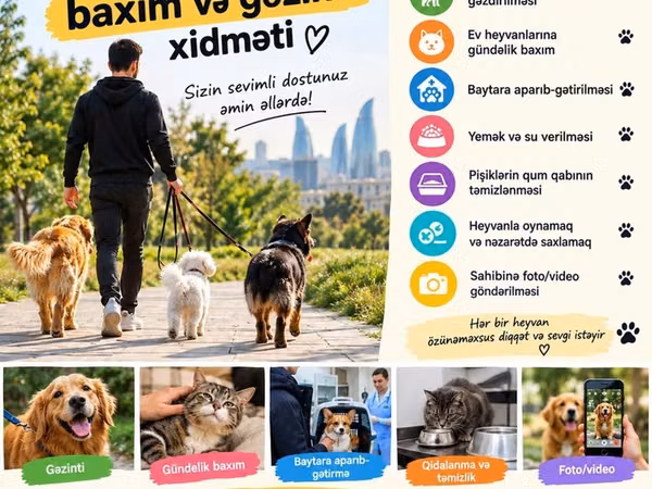 Ev heyvanlarına baxım və gəzinti xidməti – Bakı Xidmətlər: - İtlərin