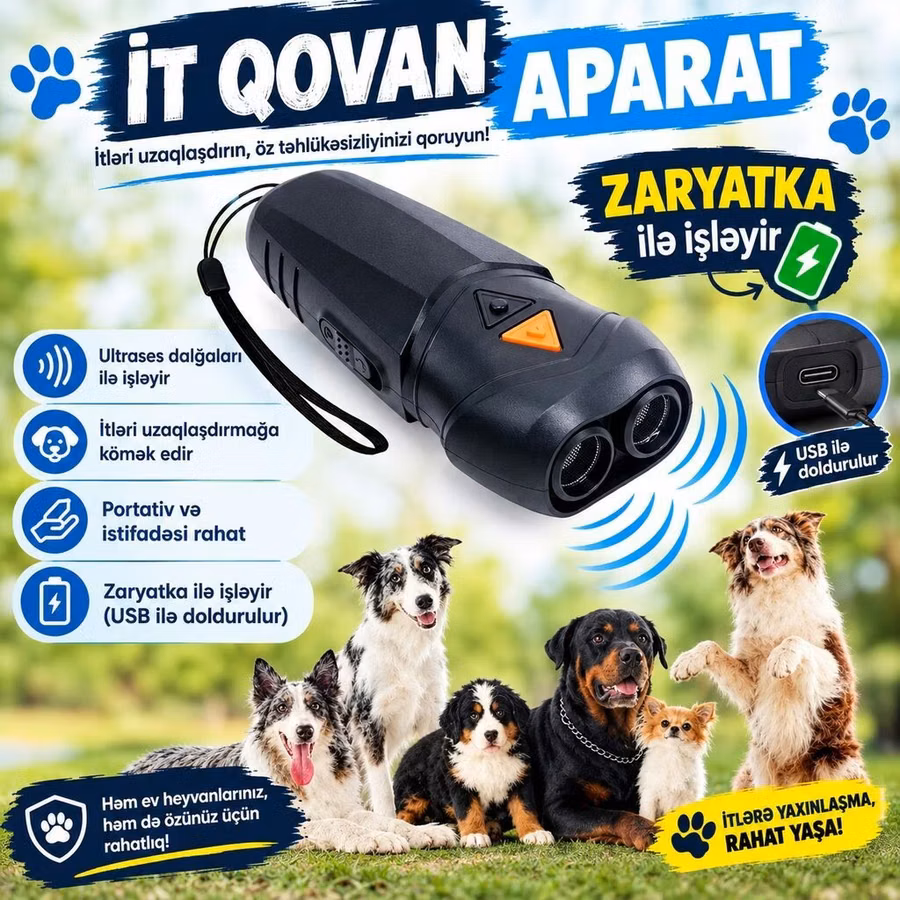 İt qovan aparat Ultrasəs texnologiyası ilə itləri uzaqlaşdırmağa