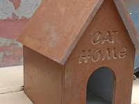 Pişik evi – “CAT HOME” yazılı - Material: sıxılmış ağac/taxta lövhə — الصورة 4
