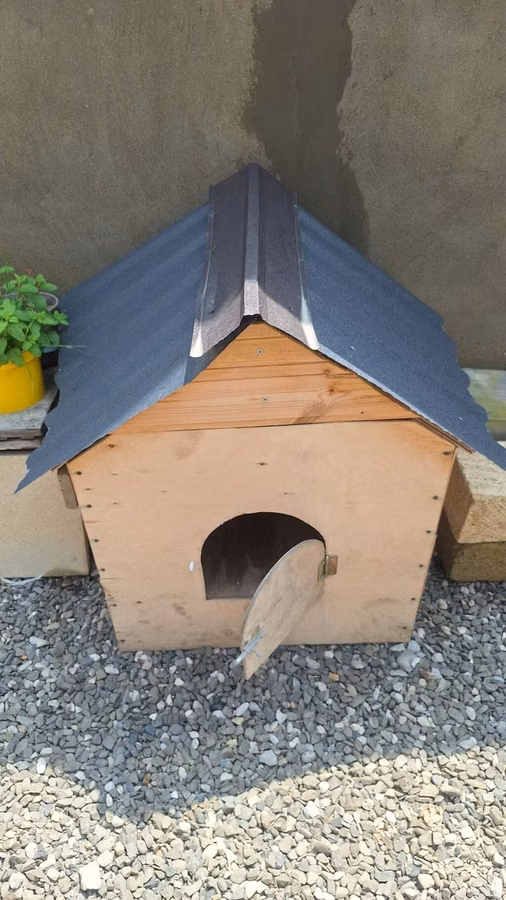 Taxta it evi / heyvan üçün açıq hava evi - Material: qalın faner və