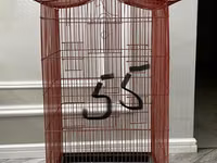 Quş qəfəsləri – 3 fərqli model 1) Böyük qırmızı qəfəs - Dekorativ — புகைப்படம் 1