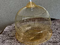 Quş qəfəsləri – 3 ədəd dəst 1) Yaşıl metal qəfəs - Material: toz — foto 5