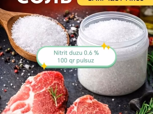 Nitrit duzu – 0.6% tərkibli qarışıq. Ətin rəngini qorumaq